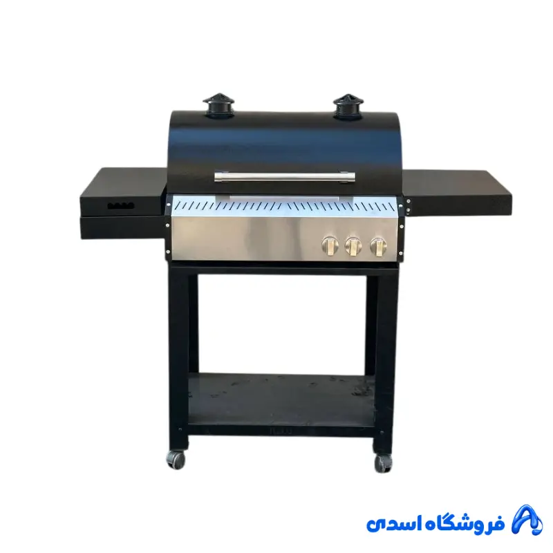 باربیکیو گازی استیل 90 سانتی پلوپز دار