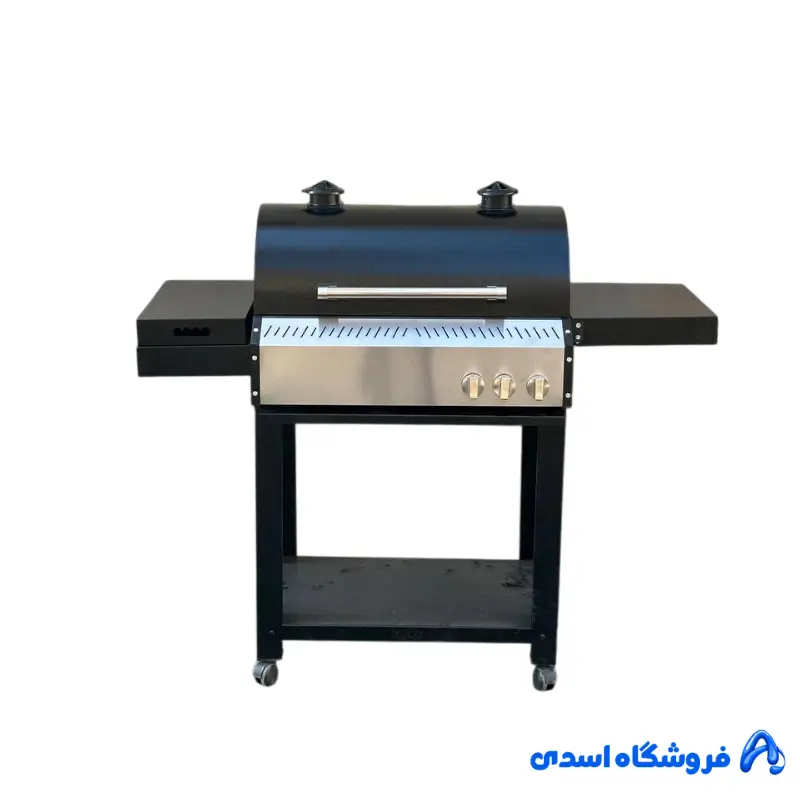 باربیکیو گازی استیل 100 سانتی پلوپز دار