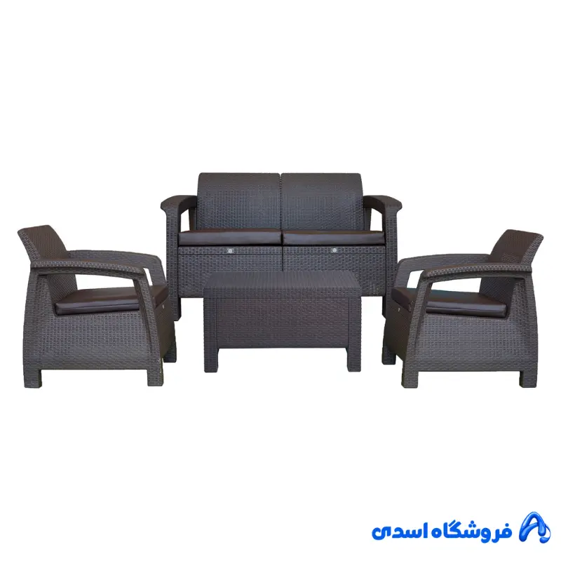 ست مبلمان چهار نفره باغی و ویلایی مدل حصیری