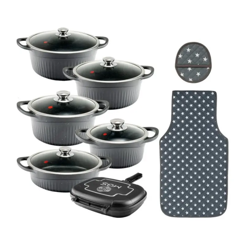 سرویس قابلمه 15 پارچه گرانیت طرح جرمنی D ام جی اس